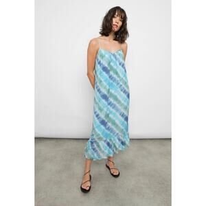 Rails Jennica Slipdress Tie Dyed Blue $218 MSRP Midi Summer‎ Sundress Small